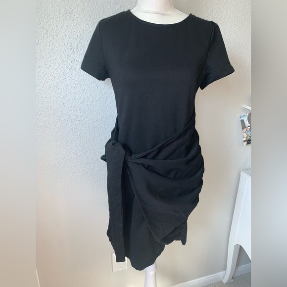 NWT Rumor Black Front Tie Bodycon Mini Dress Size 8 - Picture 4 of 6